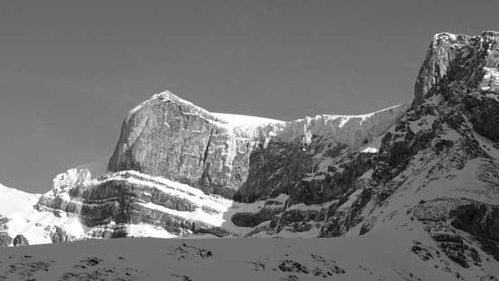 Looking back at the seracs on White Pyramid