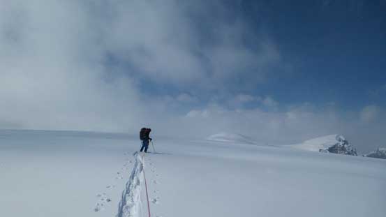 Ben took over the lead since my skins were balling with snow like crazy...