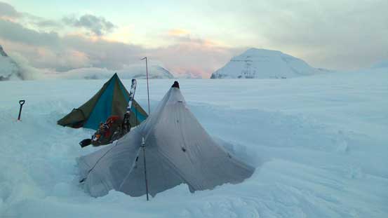 Our camp with our objective behind