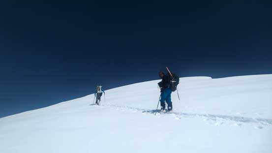 Vern and Ben leading up the upper face