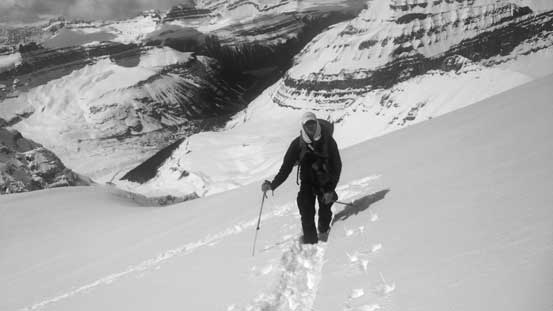 Kevin following my boot tracks up