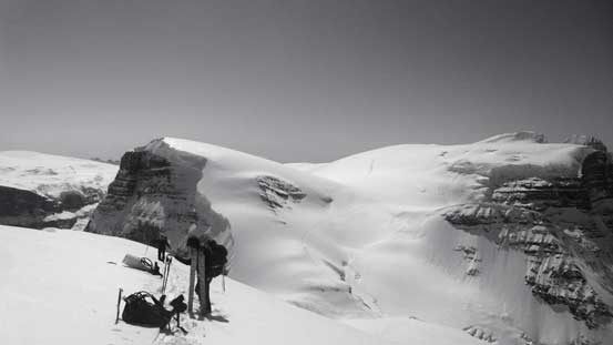 Looking back towards the two Stutfields, as well as the elevation regain...