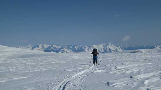 Back up Stutfield Peak now