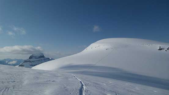 Re-ascending back to camp, looking back