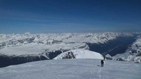 Terrain suddenly gets mellower, but we discovered crevasses in this section