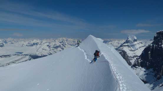Traversing back across that cornice