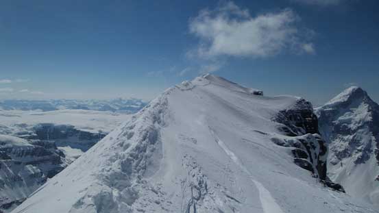Looking back on the summit ridge