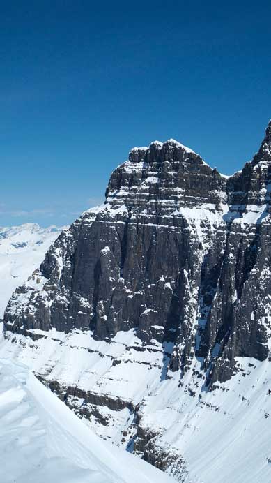 Twins Tower's shear face - our 4th objective in this day