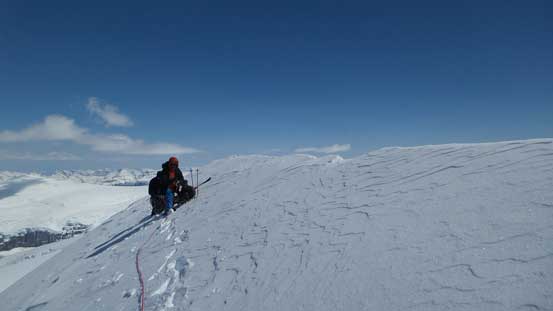 Ben taking a break on the summit of North Twin