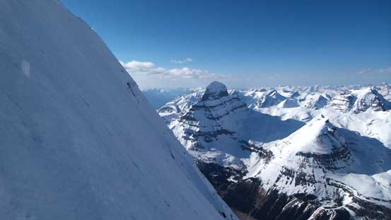 Looking over the face towards Mt. Alberta