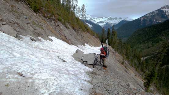 Negotiating this boulder was tricky