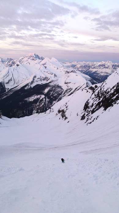 Ben starting the long couloir