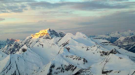 Cockscomb Mountain on alpenglow