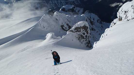 Due to a sudden rime ice fall Ben lost his sunglasses and got a cut on his hand