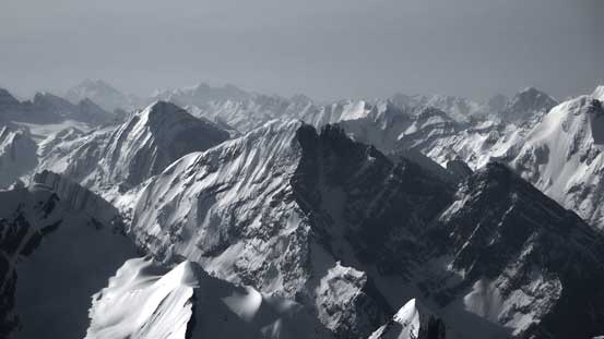 Behind Kemmel Mountain is Arras Mountain and its banana-shaped couloirs