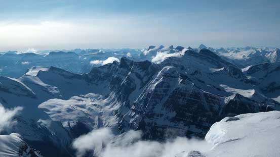 The summit of Bryce provides a birdeye view of the nearby peaks including Spring-Rice
