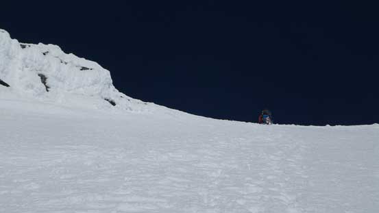 And then, down-climbing the upper face. Step by step