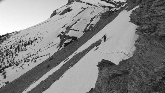 Ben crossing another steep slope