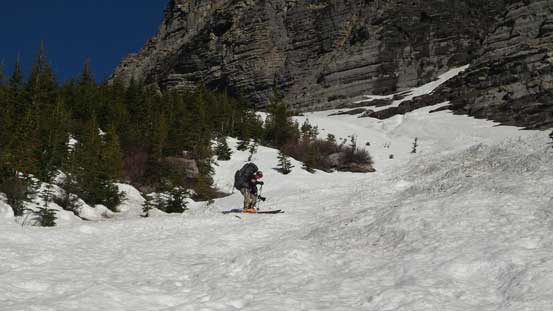 Dropping into the avalanche path