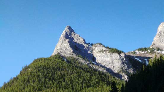 At the base of the side drainage. Looking ahead