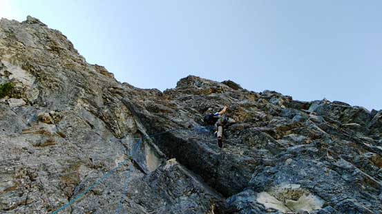 Terrain just after the crux. Very difficult...