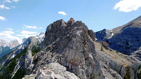 On the summit ridge now, looking ahead