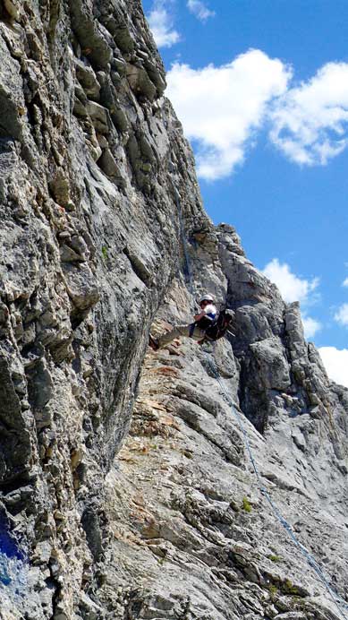 It's overhanging near the bottom