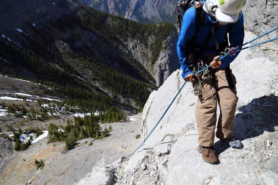 Me ready for the 2nd rappel. Photo by Ben