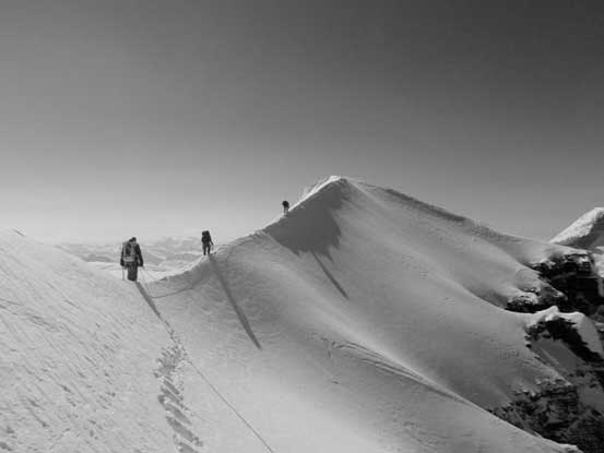 Me, Ben and Vern ascending the final ridge. Photo by Kevin Barton