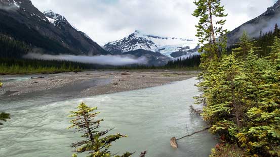 The mighty Glacier River didn't look so friendly to ford