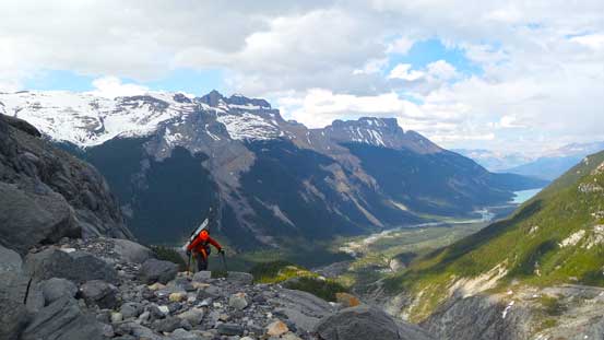 Ben cresting the highest point on our approach day.