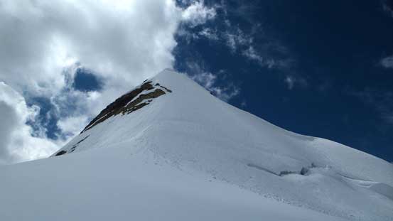 At the base of the summit pyramid