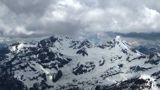 Bush Mountain is a big one. From L to R: Rostrum Peak, Bush Peak, Icefall Peak