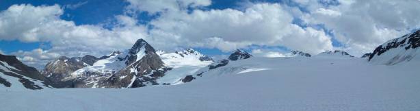 Panorama view from Mons Icefield. Click to view large size.