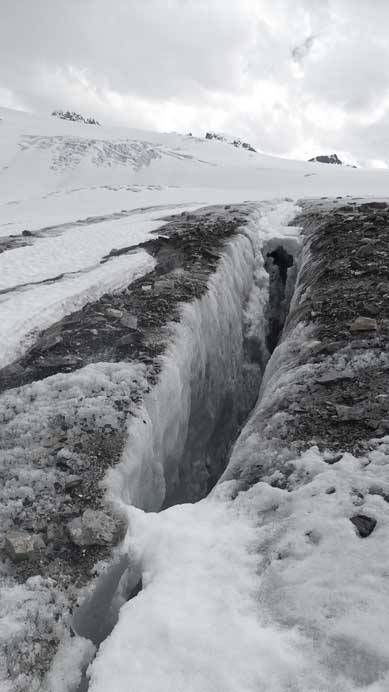 One of the bigger open crevasses...