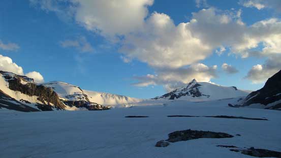 Evening colours on Mons Peak after our successful ascent of it