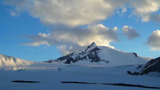 Looking back at our objective from camp