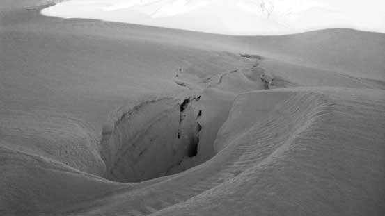 Another huge crevasse that we crossed on a solid snow bridge