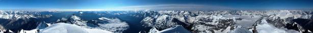 Summit Panorama from Mt. Forbes. Click to view large size.