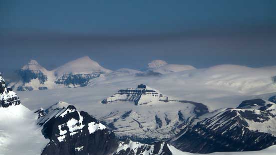 Castleguard Mountain looks tiny comparing with The Twins...