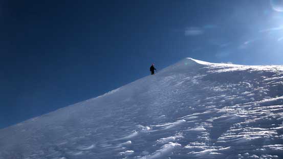 Ben descending the west ridge