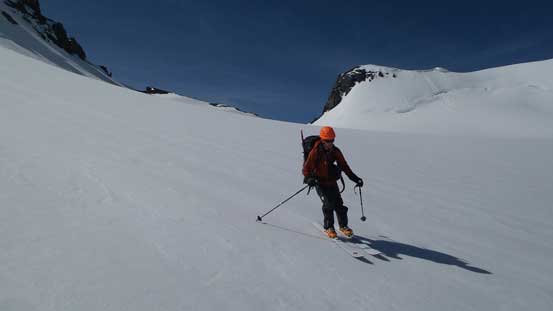 Ben enjoying the skiing on perfect corn snow