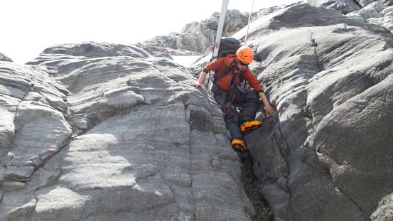 Time to negotiate the headwall...