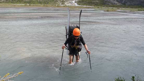 Re-crossing Glacier River