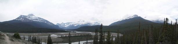Due to the overcast sky, there wasn't much to see from this Howse River viewpoint