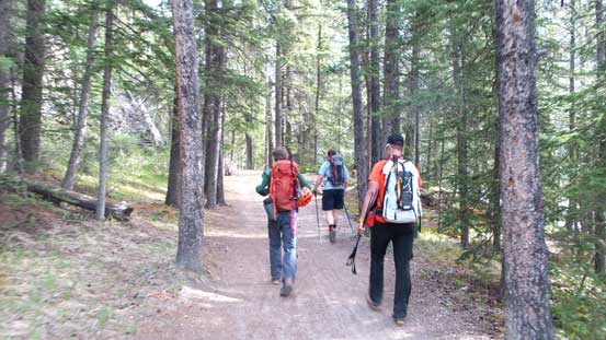 Raff, Eric and Vern hiking on Stewart Canyon trail