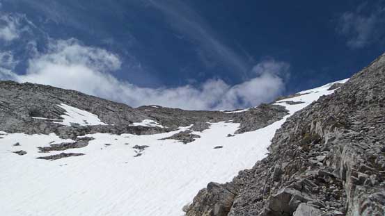 I also had to cross this snow gully. Needless to say it's isothermal top to bottom...