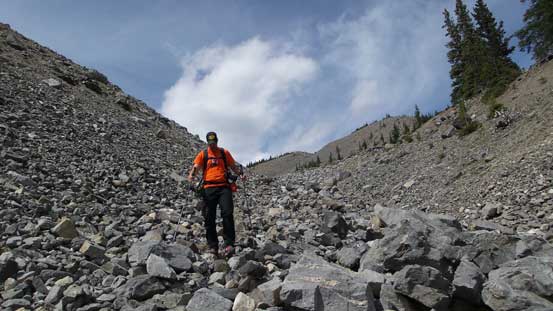 Vern descending the upper drainage 