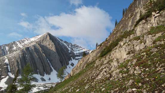 Now time to traverse some steep grass