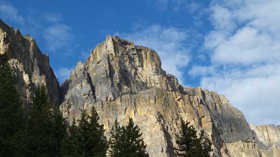 Looking upwards we could see Castle Mountain's impressive cliffs